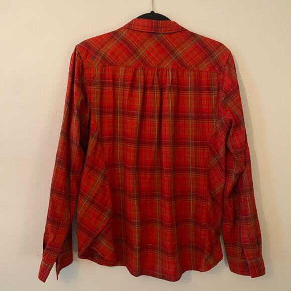 Royal Robbins Women's size Large Red Plaid Button Down Shirt Gorpcore Outdoor - Picture 6 of 8